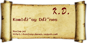 Komlósy Dénes névjegykártya